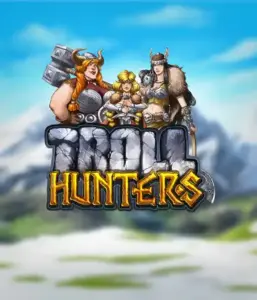 Immerse yourself in "Troll Hunters," where valiant Viking warriors prepare to take on their foes. The logo shows a pair of Vikings, male and female, equipped with weapons, overlooking a chilly mountainous backdrop. They exude power and determination, capturing the core of the game's adventurous theme.